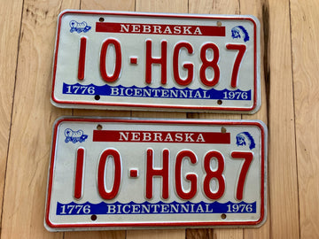 Pair Of 1976 Nebraska License Plates