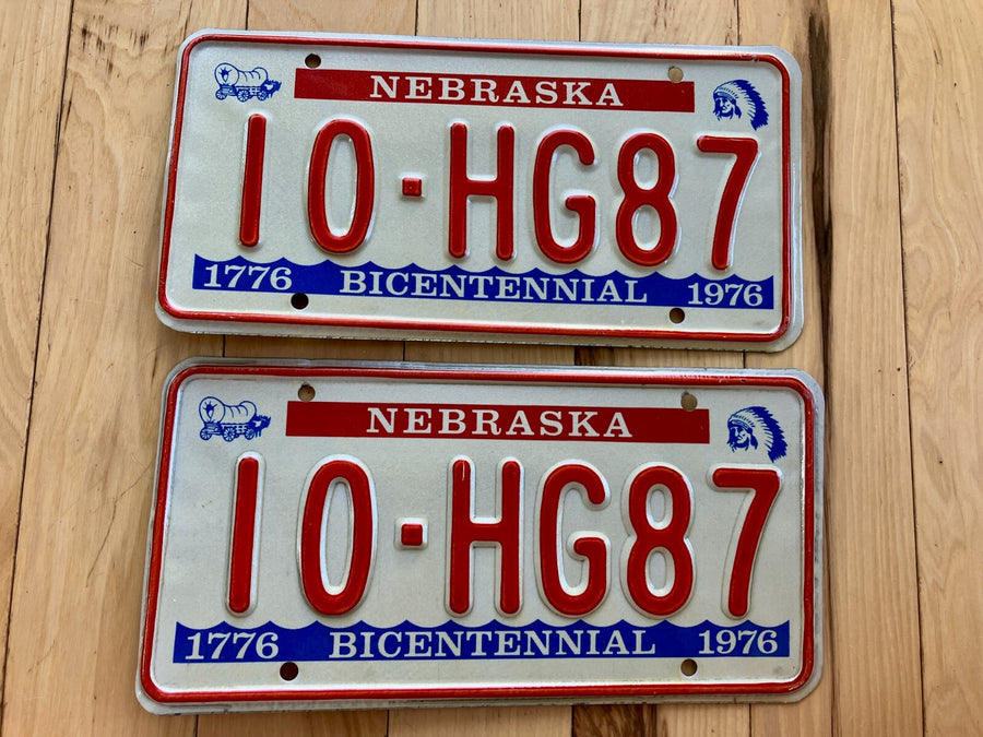 Pair Of 1976 Nebraska License Plates