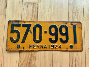 1924 Pennsylvania License Plate