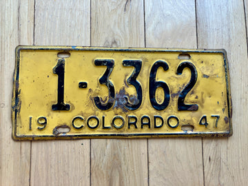 1947 Colorado License Plate