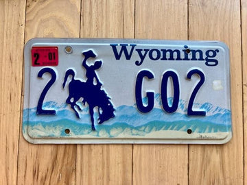 2001 Wyoming Vanity License Plate - 2 Go 2.