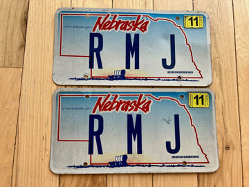 2011 Nebraska Pair of Vanity License Plates - RMJ