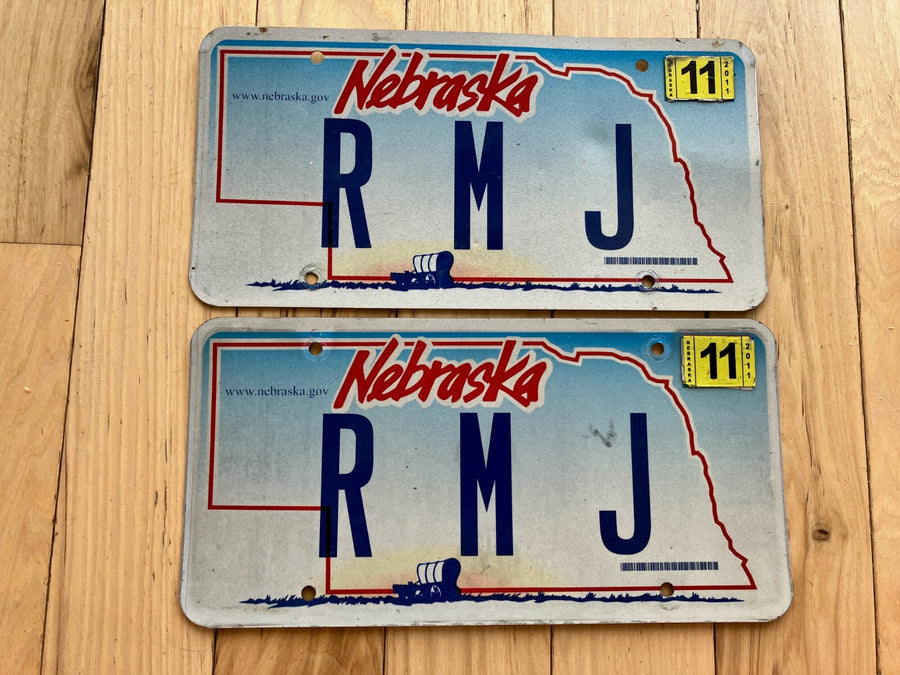 2011 Nebraska Pair of Vanity License Plates - RMJ