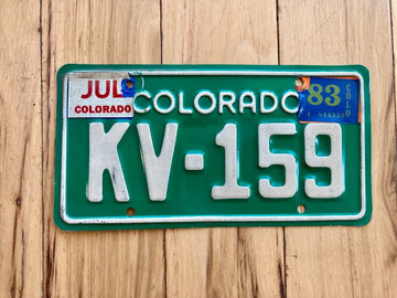 1983 Colorado Motorcycle License Plate