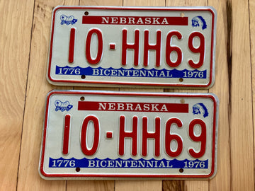 Pair Of 1976 Nebraska License Plates