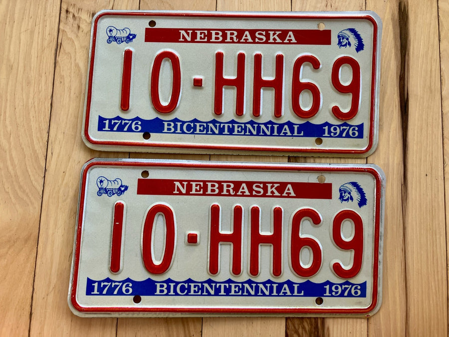 Pair Of 1976 Nebraska License Plates