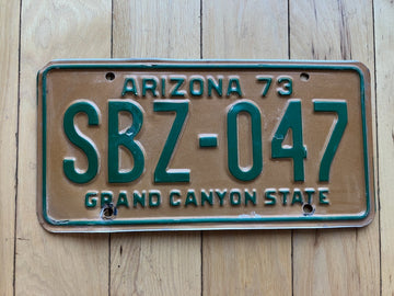 1973 Arizona License Plate - MVD YOM Clear