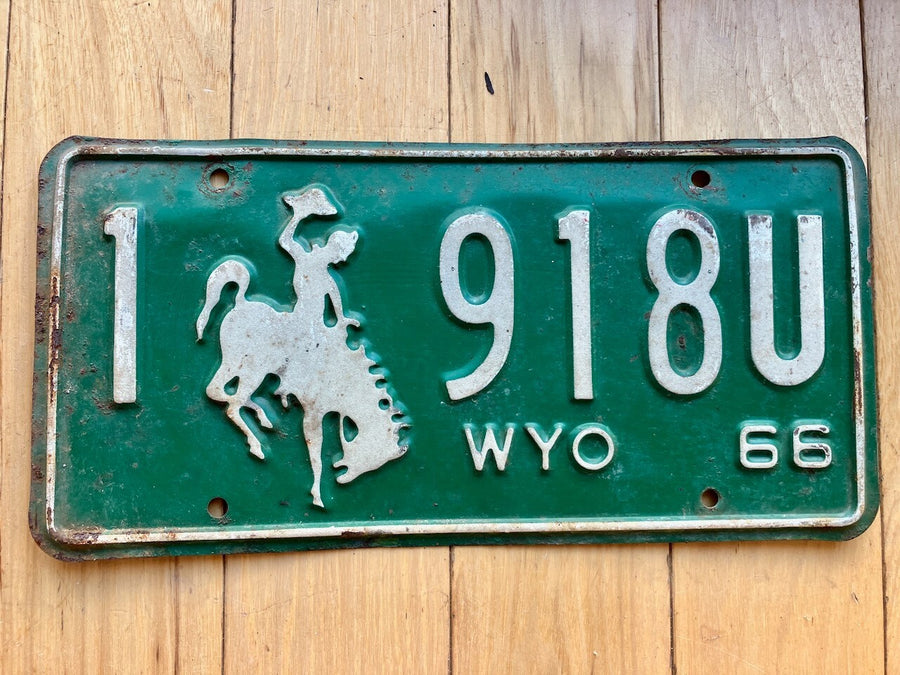1966 Wyoming License Plate