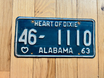 1963 Alabama License Plate
