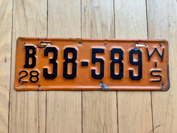 1928 Wisconsin License Plate