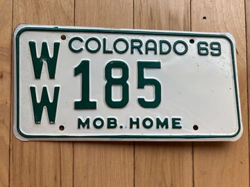 1969 Colorado Mobile Home License Plate
