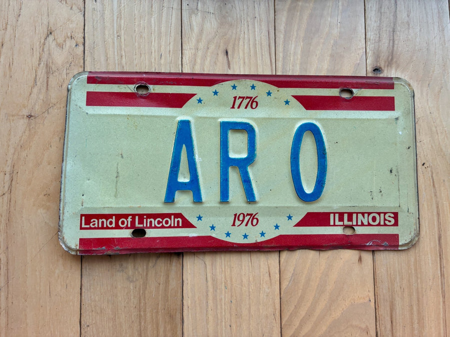 1976 Illinois Vanity License Plate - ARO