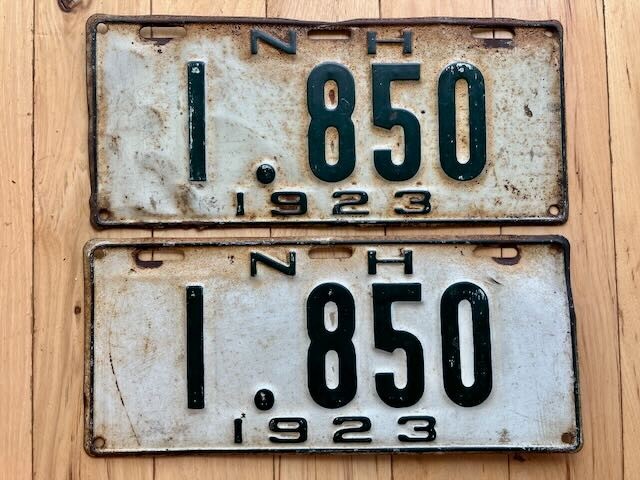 1923 New Hampshire License Plate Pair