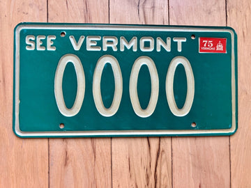 1975 Vermont Sample License Plate