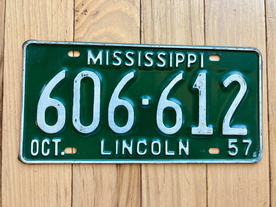 1957 Mississippi Lincoln County License Plate