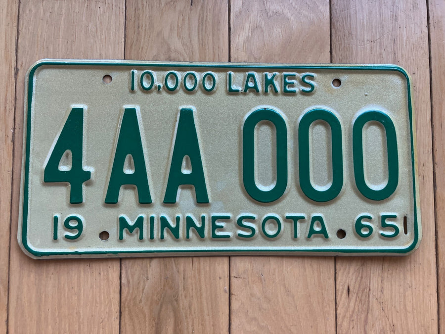 1965 Minnesota Sample License Plate