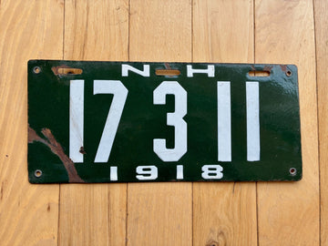 1918 New Hampshire License Plate