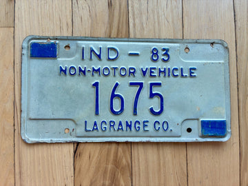 1983 Indiana Non Motor Vehicle/ Buggy License Plate