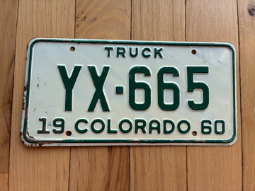 1960 Colorado Truck License Plate