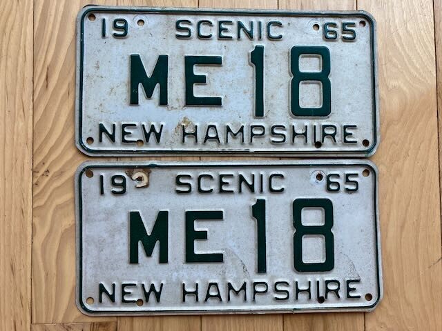 Pair of 1965 New Hampshire License Plates