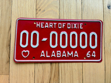 1964 Alabama Sample License Plate