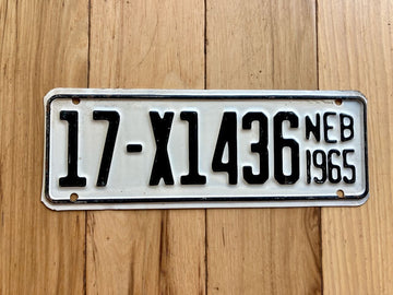 1965 Nebraska Farm Trailer License Plate