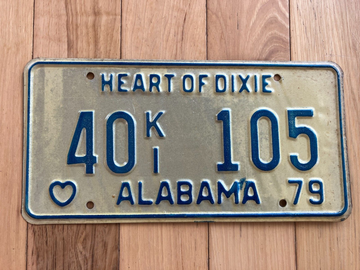 1979 Lamar County Alabama License Plate