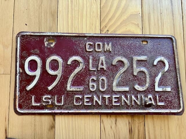 1960 Louisiana License Plate / LSU Centennial