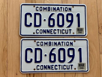 Pair of 1981 Connecticut License Plates