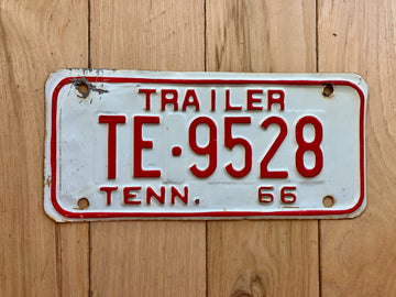 1966 Tennessee Trailer License Plate