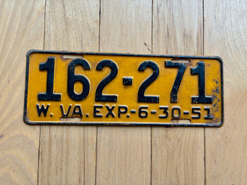 1951 West Virginia License Plate