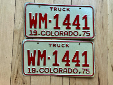 Pair of 1975 Colorado Truck License Plates