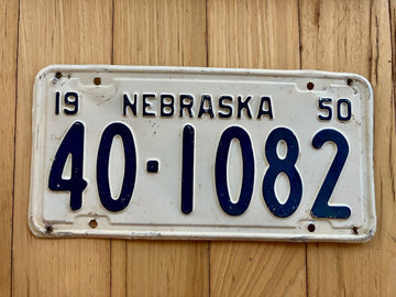 1950 Nebraska License Plate
