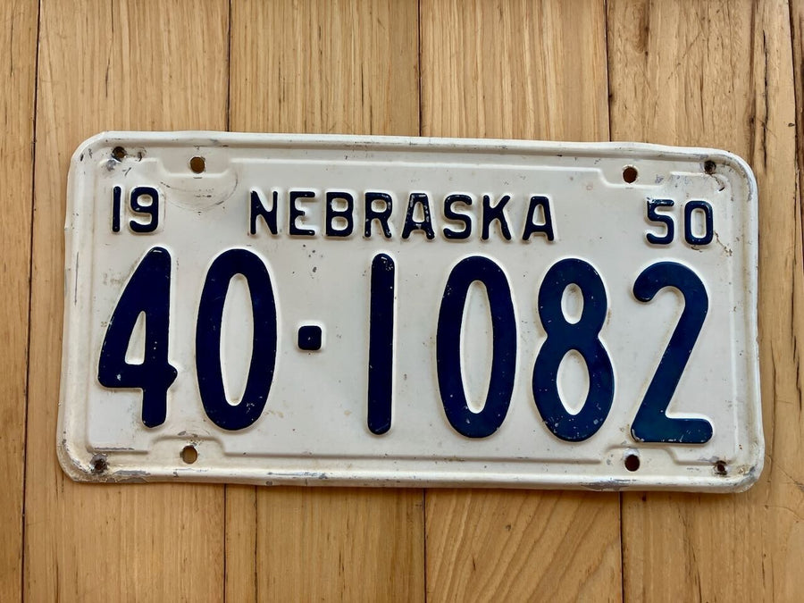 1950 Nebraska License Plate
