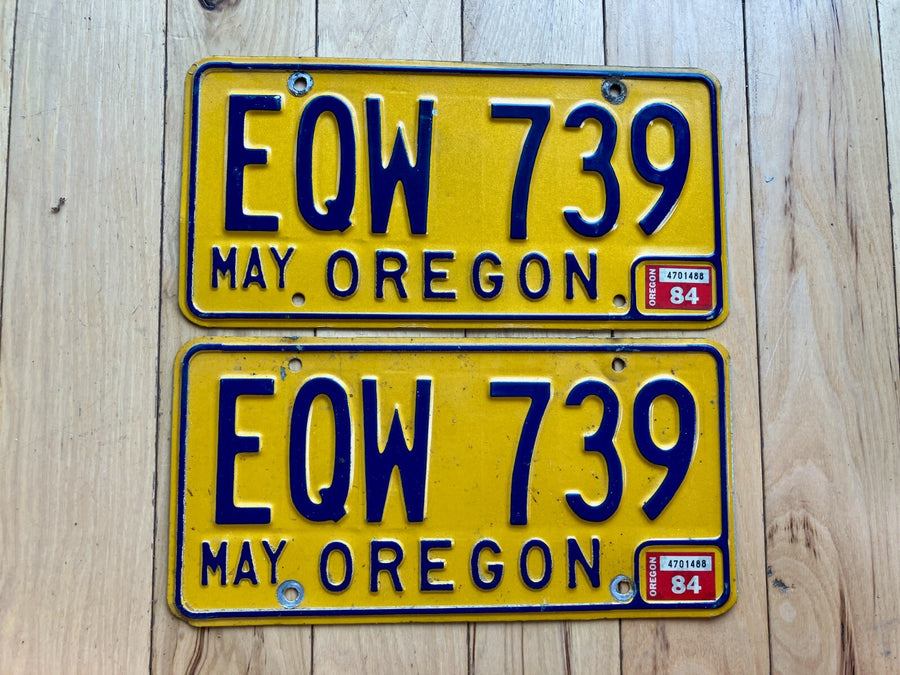 Pair of 1984 Oregon License Plates