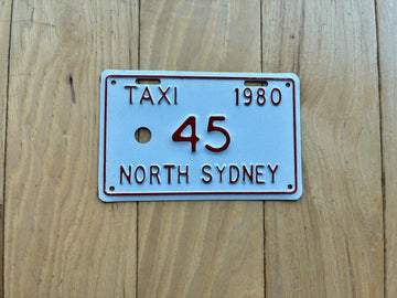 1980 North Sydney Nova Scotia Taxi License Plate
