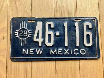 1928 Repainted New Mexico License Plate - Misaligned Die Error?