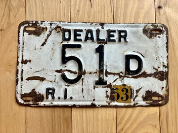 1953 Rhode Island Dealer License Plate