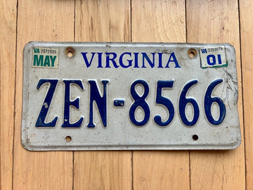 2001 Virginia License Plate - ZEN