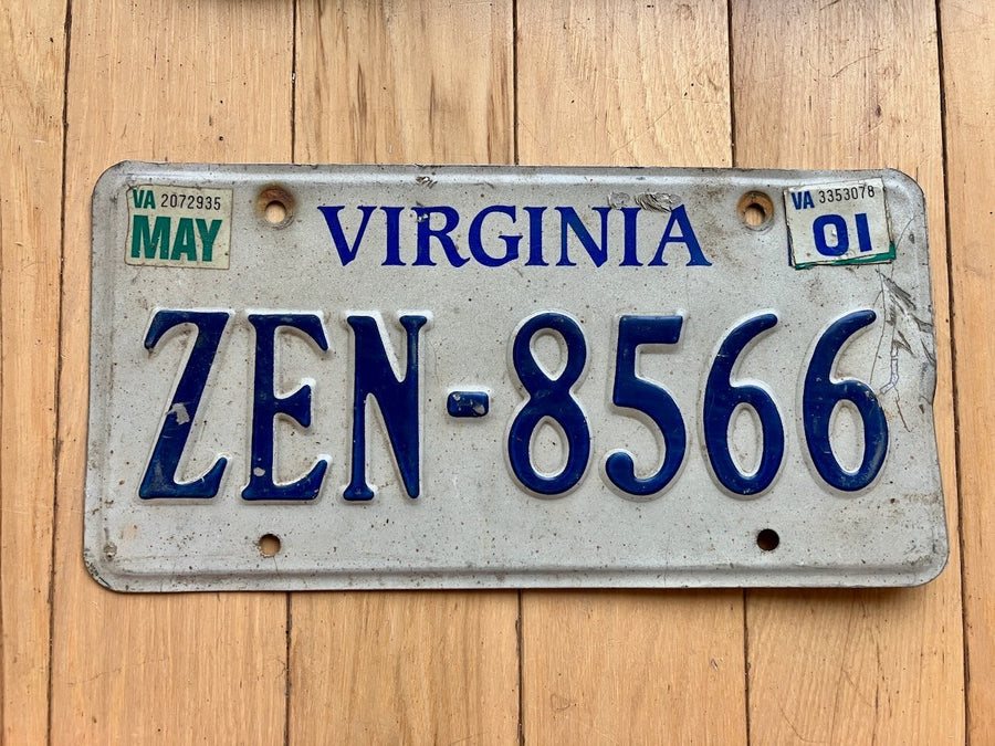 2001 Virginia License Plate - ZEN