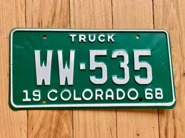 1968 Colorado Truck License Plate