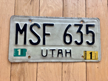 1982 Utah License Plate