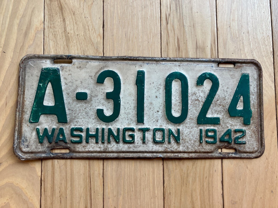1942 Washington State King County License Plate