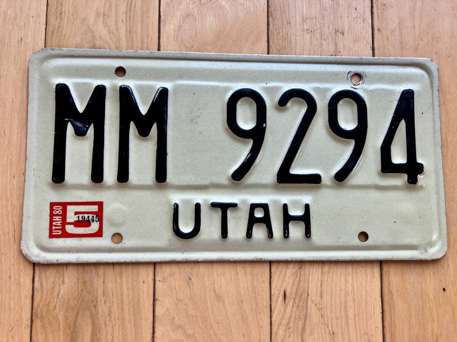 1980 Utah License Plate