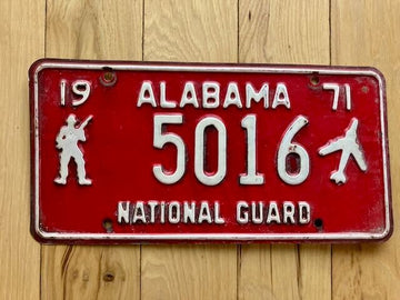 1971 Alabama National Guard License Plate