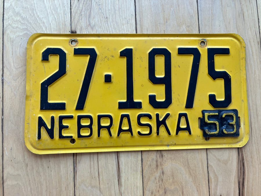 1953 Nebraska License Plate
