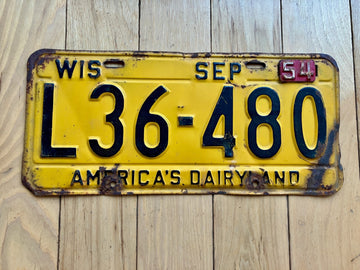 1954 Wisconsin License Plate