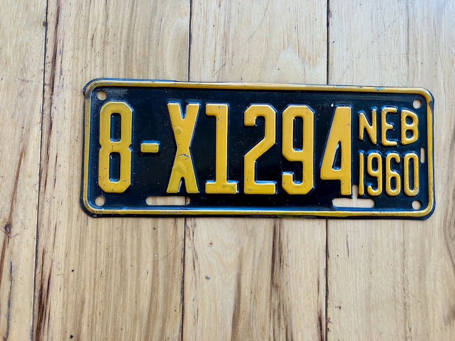 1960 Nebraska Farm Trailer License Plate