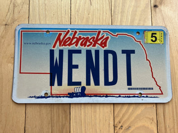 2011 Nebraska Vanity License Plate - WENDT