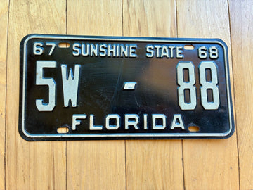 1967 1968 Florida License Plate - Not YOM Clear - Low Number